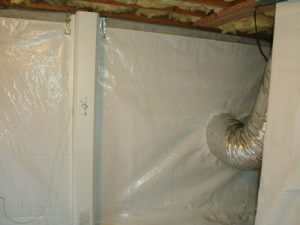 crawl space wall waterproofed